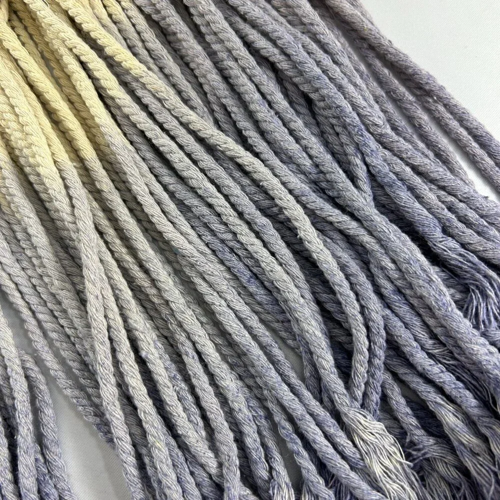 Purple Cream Ombre Wall Art Hanging Macrame Wood Beads Bohemian Woven